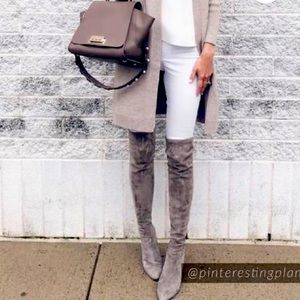 Taupe over the knee boots